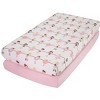 Everyday Kids 2-Pack Fitted Girls Crib Sheets, 100% Soft Breathable Microfiber, Fits Standard Crib Mattress 28x52in, Ballerina and Pink Sheets - 2 of 4