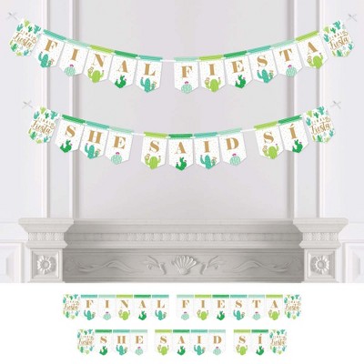 Big Dot of Happiness Final Fiesta - Last Fiesta Bachelorette Party Bunting Banner - Party Decorations - Final Fiesta She Said Si