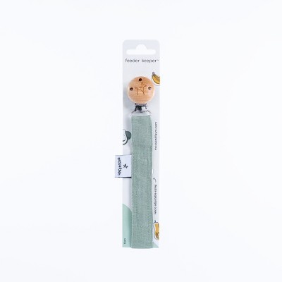 Moss and Fawn Linen Pacifier Clip
