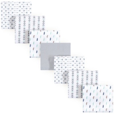 Image of Luvable Friends Baby Boy Cotton Flannel Receiving Blankets, Boy Feathers 7-Pack, One Size