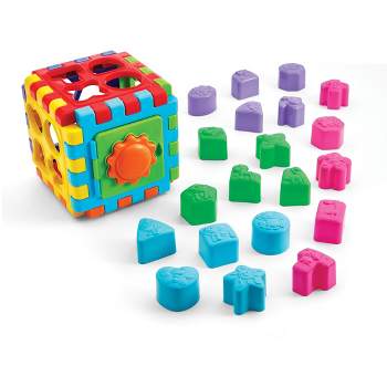 Kidoozie Grow-with-Me Shape Sorter, 2-in-1 Playmat and Cube with 20 Sorting Shapes for Toddlers 18M+
