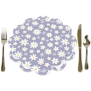 Big Dot of Happiness Purple Daisy Flowers - Floral Party Round Table Decorations - Paper Chargers - Place Setting For 12 - 1 of 4