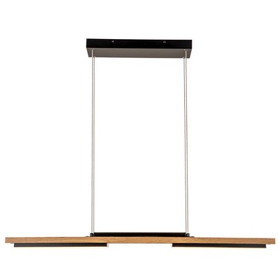 LLHZSY 3 Light Integrated LED Linear Pendant Chandelier 39 3/8" Wide Wood Light Fixture for Kitchen Island Dining Room