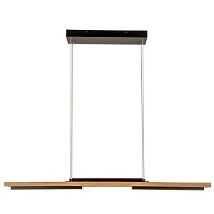 LLHZSY 3 Light Integrated LED Linear Pendant Chandelier 39 3/8" Wide Wood Light Fixture for Kitchen Island Dining Room - 1 of 4
