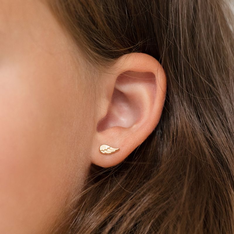 Girls' Angel Wings Screw Back 14k Gold Earrings - In Season Jewelry, 4 of 7