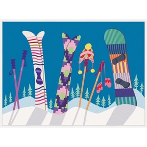 Amanti Art Winter Ski Village by Rachel Lee 3 Birdies Studio Canvas Art Framed - 1 of 4