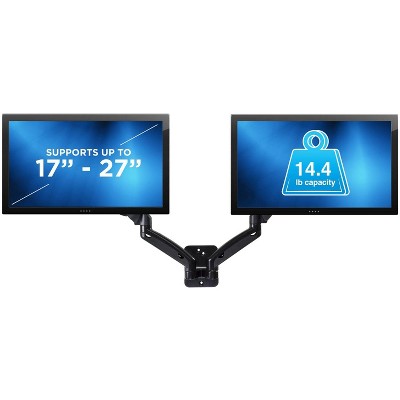 Black Steel Dual Arm Full Motion Monitor Wall Mount