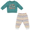 Chick Pea Baby Boy Infant and Newborn Adorable Outdoor Pants set 2 Pack Football MVP Navy Blue 3-6M - 2 of 4