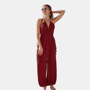 Women's Plunge Halter Jogger Jumpsuit - Cupshe - 1 of 4