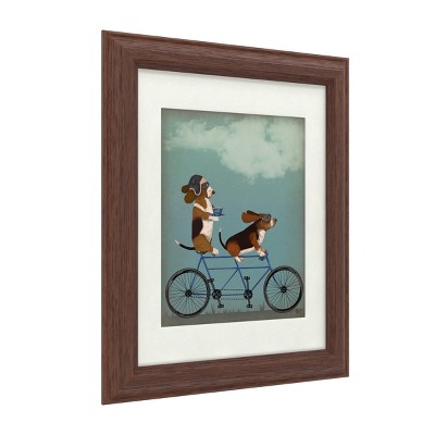 Trademark Fine Art -Fab Funky 'Basset Hound Tandem' Matted Framed Art