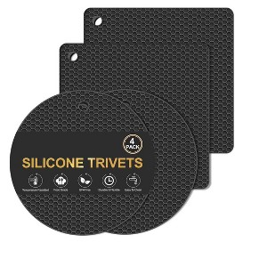 Itopfox Silicone Trivet Mats, 4 Pack Heat Resistant Non-Slip Hot Pads for Kitchen, Protects Countertops from Hot Pots & Pans, Food Grade BPA Free - 1 of 4