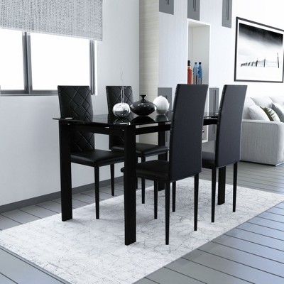 Okak Modern Style Dining Chairs Set of 4, Comfortable PU Leather Upholstery Kitchen Side Chairs with Silver Chrome Plated for Dining Table