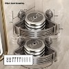 Attop Corner Shower Shelf (2-Pack) – Suction Cup/Drill-Free Bathroom Organizer with Towel Bar Hooks (Matte Gray) - 2 of 4
