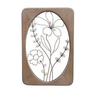 VIP Wood 24.02 in. Brown Styled Wire Floral Wall Decor - 1 of 1