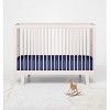 Bacati - Solid Navy Blue 100 percent Cotton Universal Baby US Standard Crib or Toddler Bed Fitted Sheet - image 4 of 4