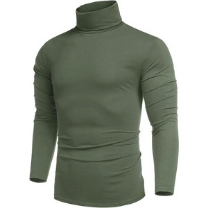 COOFANDY Men's Casual Slim Fit Turtleneck T Shirts Lightweight Basic Cotton Pullovers - 1 of 4