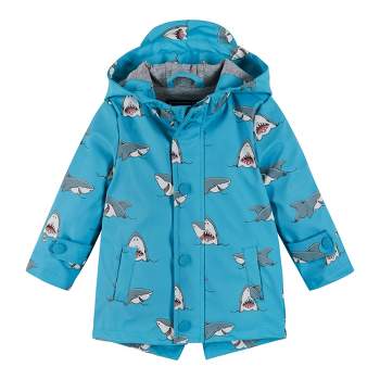 Andy & Evan  Infant Blue Shark Print Raincoat