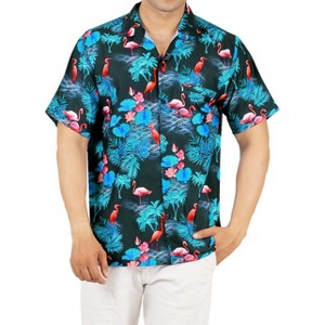 HAPPY BAY Men's Hawaiian Short Sleeve Button Down Shirt Mens Party Shirts Casual Vacation Summer Tropical Island Shirts for Men - 1 of 4