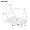 1Pc Tent Floor Bed for Kids, Natural Pine Wood Tent Frame with Guardrails, Door and Slats for Safe Sleep Play - Baofuwish - 4 of 4
