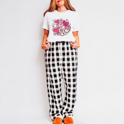 Simply Sage Market Women's Pink Flower Hearts Pajama Set