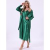 INSPIRE CHIC Women's 2 Pcs Satin Silky V-neck Camisole Comfortable Bridesmaid Robes - 2 of 4
