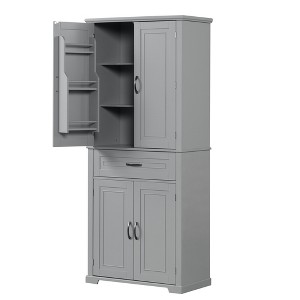 Rbied 30 in. W x 16 in. D x 72 in. H Bathroom Storage Cabinet Linen Cabinet with Adjustable Shelf - 1 of 4