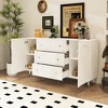 FUFU&GAGA White Curved Sideboard with Drawers and Adjustable Space Buffet Elegant and Practical - 4 of 4