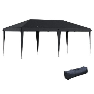Resenkos Patio Garden Pergola, Pergola Canopy,10' x 20' Pop Up Canopy Tent, Upgraded Heavy Duty Tents for Parties with Carry Bag, Black - 1 of 4