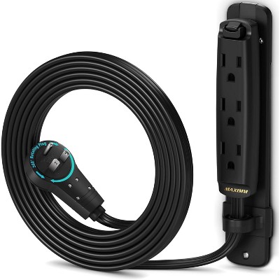 Maximm 360 Degree Rotating Flat Extension Cord Multi 3 Outlet Power Cord with Mounting Bracket, Grounded 16 AWG UL Certified