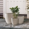 Rosemead Home & Garden 3pc Concrete Outdoor Planter Pots Beige - 2 of 4