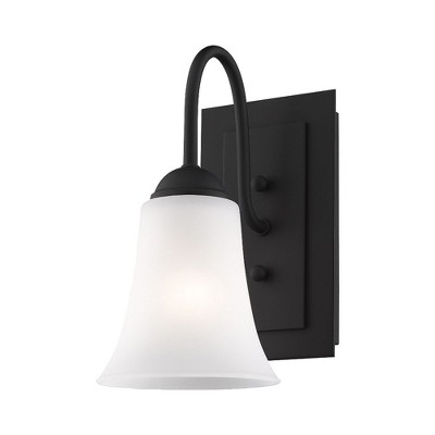 Black Hand-Blown Satin Opal Glass Wall Sconce