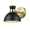 Globe Electric 1-Light Matte Brass Plug-In or Hardwire Wall Sconce with Black Metal Shade - 3 of 4