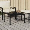 vidaXL Patio Furniture All-Weather Outdoor Metal Coffee Table Black Steel - 2 of 4