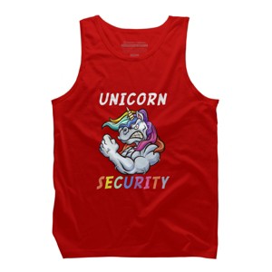 Men's Design By Humans Halloween Dad Mom Daughter Adult Costume - Unicorn Security By MINHMINH Tank Top - 1 of 3