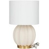 Ceramic Gourd Style Base Table Lamp with Drum Shade Cream - CosmoLiving by Cosmopolitan - image 4 of 4