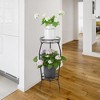 VECELO 2 Tier Plant Stand Indoor Outdoor Metal Potted Holder Rack Flower Pot Stand Black - image 2 of 4