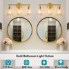 POWLIG 22-in 3-Light Modern Gold Dimmable Bathroom Vanity Light with Cone Clear Glass Shade - 4 of 4