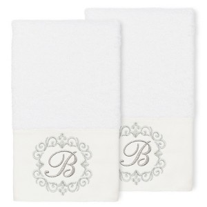 Linum Home Textiles 100% Turkish Cotton MONICA 2PC Embellished Hand Towel Set - 1 of 1