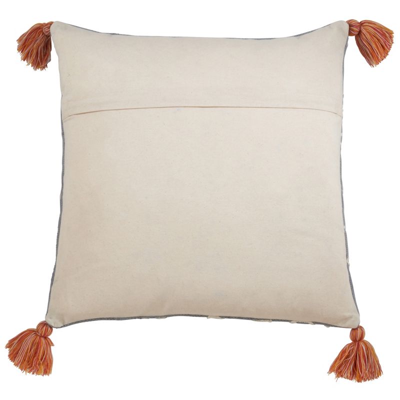 Saro Lifestyle Tasseled Doodle Pillow - Down Filled, 22" Square, Duck Egg Blue, 2 of 4