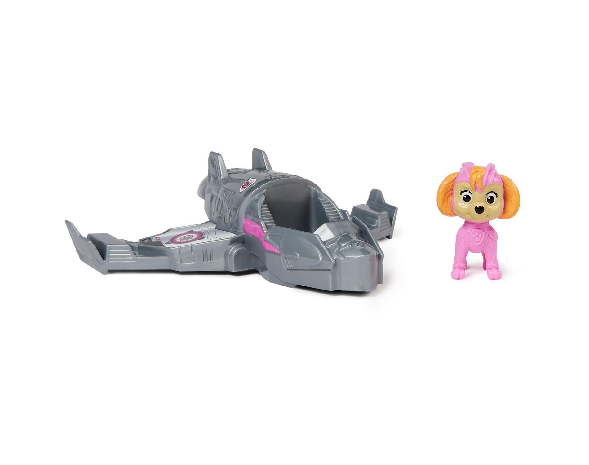 Paw Patrol: The Mighty Movie - Collectible Mighty Pups Skye Action Figure with 5-Inch Rescue Jet Airplane, Preschool Toy Gift for Boys & Girls Ages 3+