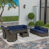 UPTIOT 10-Piece Wicker Patio Conversation Set - 2 of 4