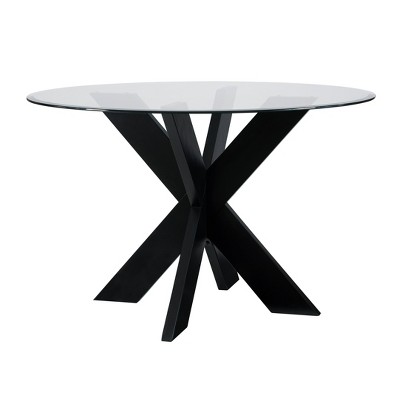 Powell Axbridge Modern Dining Table Black: 48