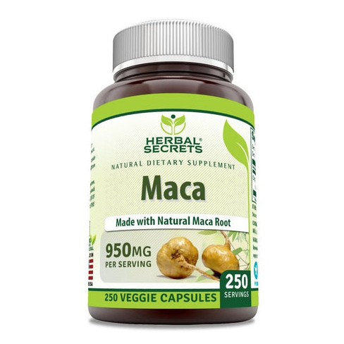 Herbal Secrets Organic Maca 950 Mg 250 Veggie Capsules - image 1 of 1