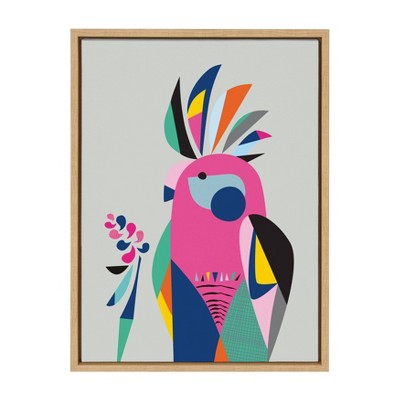 18" x 24" Sylvie Galah Framed Canvas Wall Art by Rachel Lee Natural - Kate And Laurel