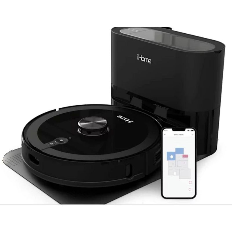 iHome iHRVS1PRO-3BLK-RB AutoVac Nova S1 Pro Self Empty LIDAR Mapping, 150 Min Runtime, Strong Suction Robot Vacuum - Certified Refurbished Grade B, 1 of 9