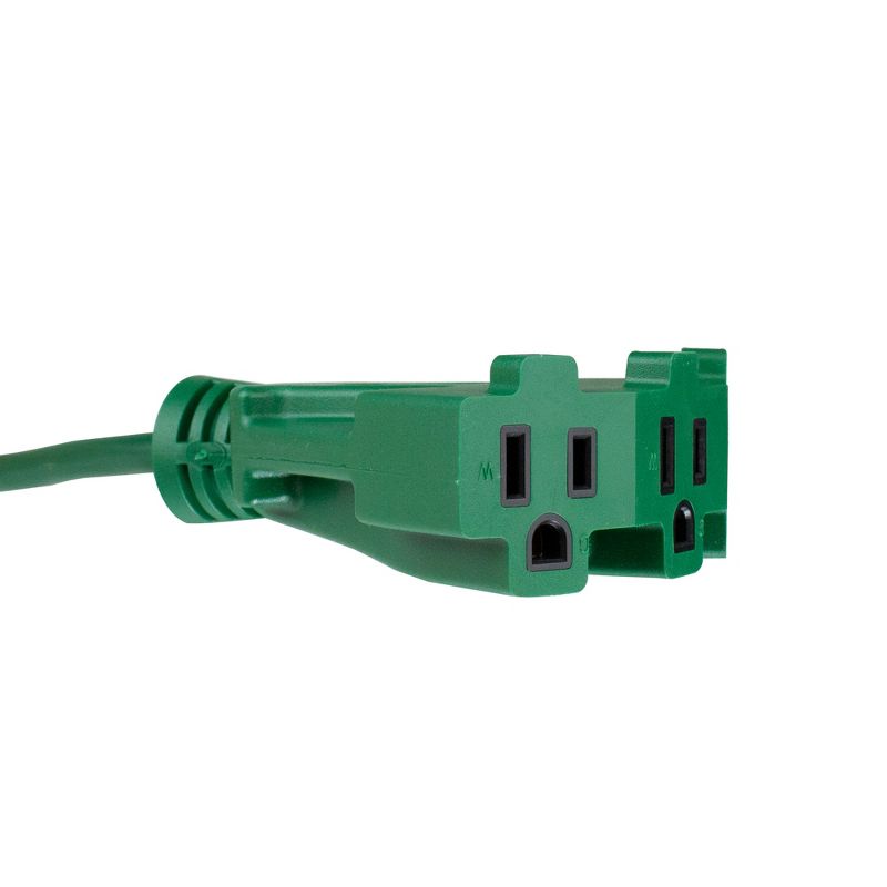 Northlight 25' Green 3-Prong Outdoor Extension Power Cord with Fan Style Connector, 3 of 5