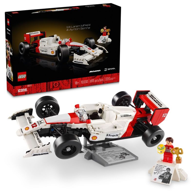 LEGO Icons McLaren MP4/4 &#38; Ayrton Senna Model Race Car 10330, 1 of 9