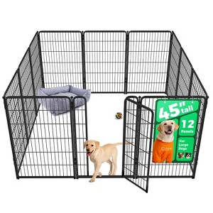 FXW Homeplus Indoor Dog Playpen - Stress-Free and Safe Play,Panels for Puppy and Small Dogs, Black│Patented - 1 of 4