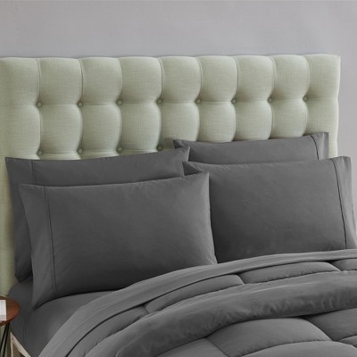 Full Gray 7-Piece Down Alternative Microfiber Bed Set