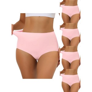 Allegra K Women's Elastic High-Waisted Unlined Breathable 5 Packs Hipster Underwear - 1 of 4